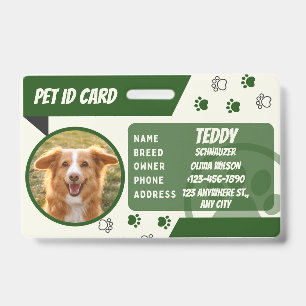 Personalized Pet Photo ID Wallet Card Badge