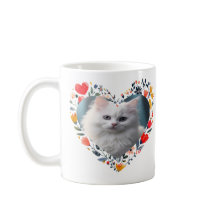 Personalized Pet Photo in Floral Heart Shape