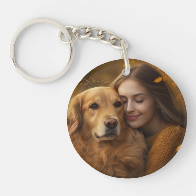 Personalized Pet Photo Keepsake Dog Lover Keychain (Front)