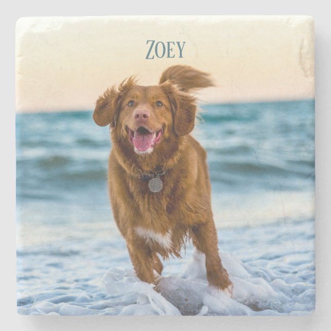 Personalized Pet Photo Keepsakes Gift Idea Stone Coaster (Front)