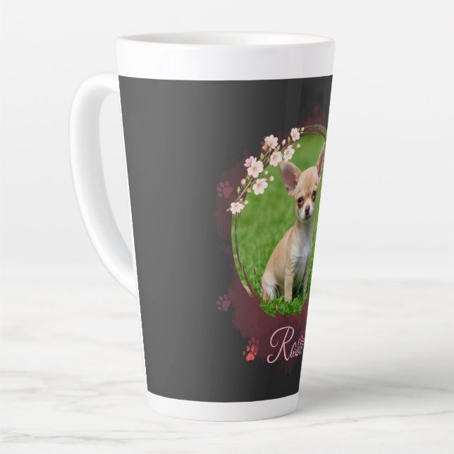 Personalized Pet Photo Latte Mug  (Left Angle)
