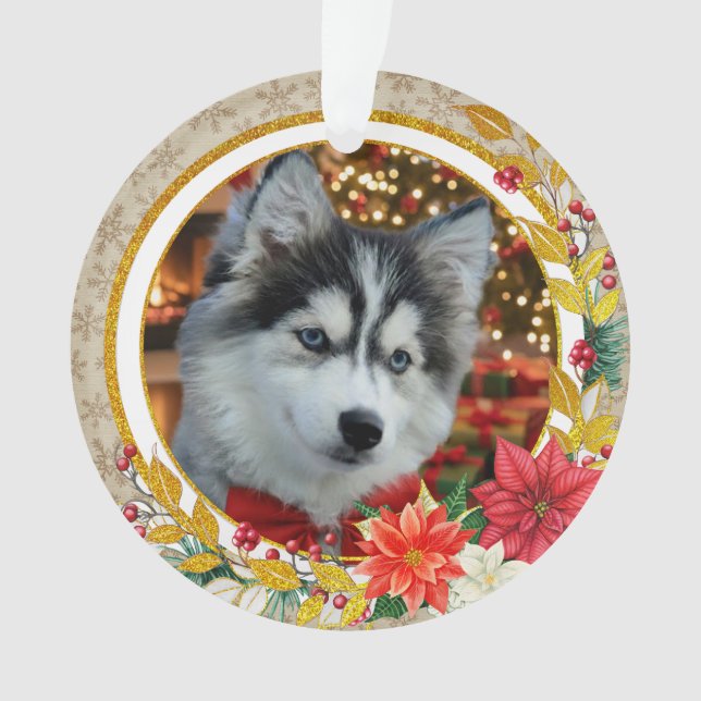 Personalized Pet Photo "Love" Gold Glitter (devant)