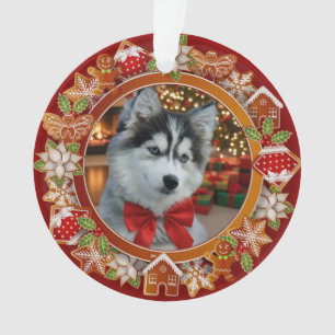 Personalized Pet Photo "Love" Gold Glitter Ornament