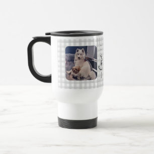 Personalized Pet Photo Love Paw Print Travel Mug