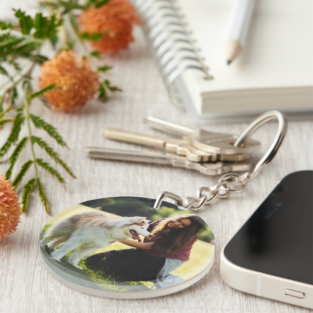 Personalized Pet Photo Memorial Keychain  (Front Right)
