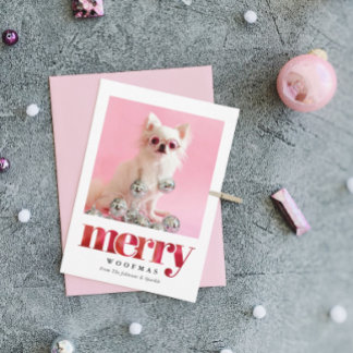 Personalized Pet Photo | Merry Woofmas Holiday Card
