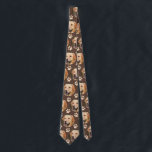 Personalized Pet Photo Pattern Dog Brown Tie<br><div class="desc">Customizable with your dog or cat photo image,  designed with paw prints. Trendy and modern design. Personalized gift of your dog. The photo template is of a light brown/golden retriever. Great for pet lovers,  dog owners,  cat lovers,  horse photo,  pig photo,  fish,  hamster,  animal or any pet animal.</div>