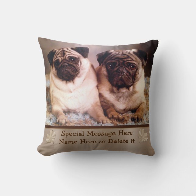 Personalized Pet Photo Pillow Your PHOTO and TEXT (Front)