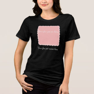 Personalized Pet Photo Pink Scalloped Frame Tri-Blend Shirt