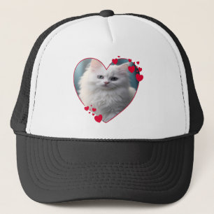 Personalized Pet Photo Red Heart Shape Trucker Hat