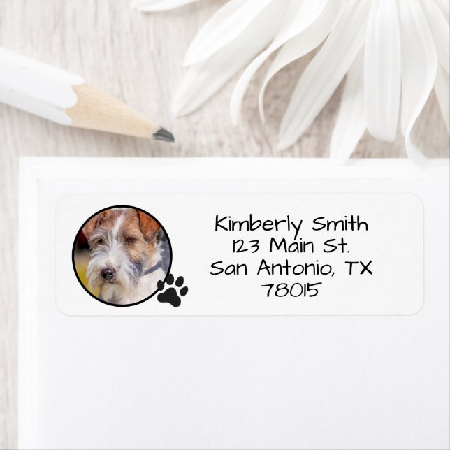 Personalized Pet Photo Return Address (En situation)