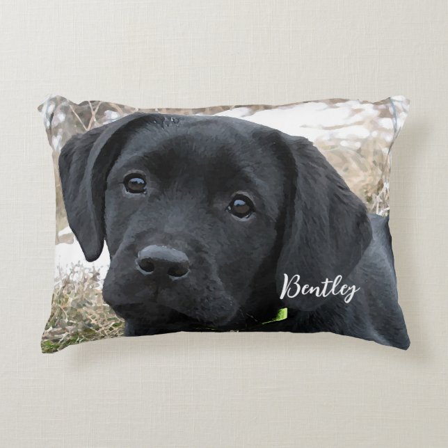 Personalized Pet Photo Simple Modern Dog Lover  Accent Pillow (Front)