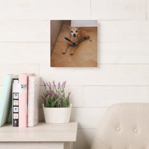 Personalized Pet Photo Square Wall Clock