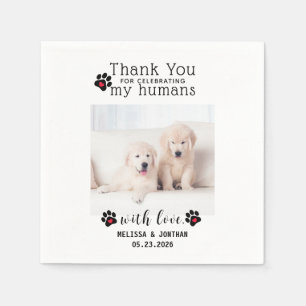 Personalized Pet Photo Thank You Dog Wedding Napkin