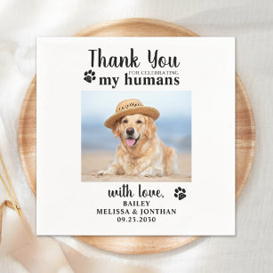 Personalized Pet Photo Thank You Dog Wedding Napkin