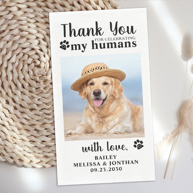 Personalized Pet Photo Thank You Dog Wedding Napkin (Creator Uploaded)