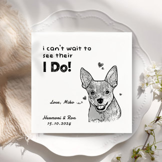 Personalized Pet Photo Thank You Dog Wedding Napkin