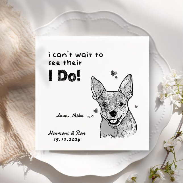 Personalized Pet Photo Thank You Dog Wedding Napkin (Creator Uploaded)