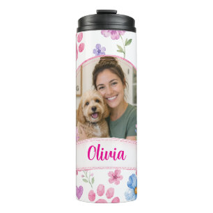 Personalized Pet Photo Thermal Tumbler with Name