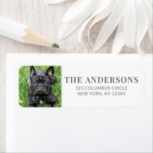 Personalized Pet Photo White Return Address 