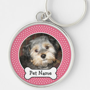 Personalized Pet Photo with Dog Bone Keychain