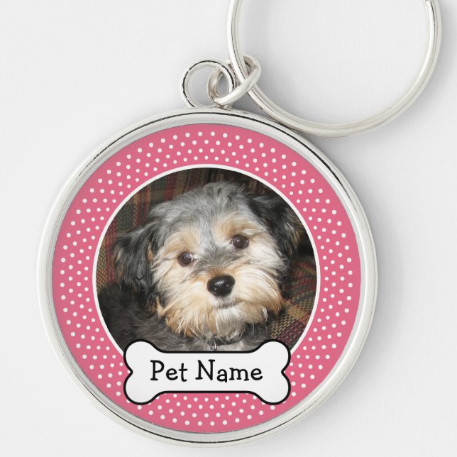 Personalized Pet Photo with Dog Bone Keychain (Front)