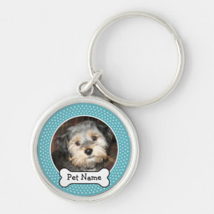 Personalized Pet Photo with Dog Bone Keychain