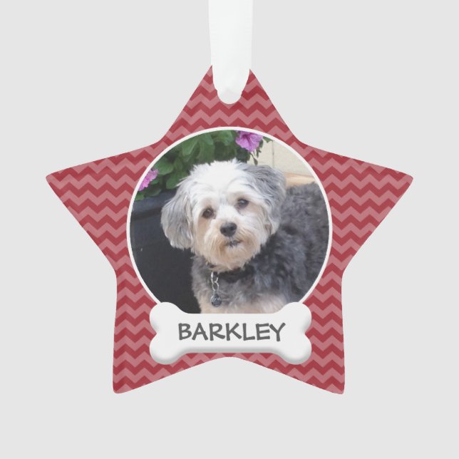 Personalized Pet Photo with Dog Bone Ornament (Front)