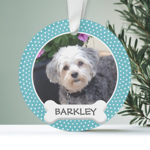 Personalized Pet Photo with Dog Bone Ornament