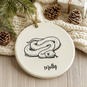 Personalized Pet Snake Christmas Ceramic Ornament