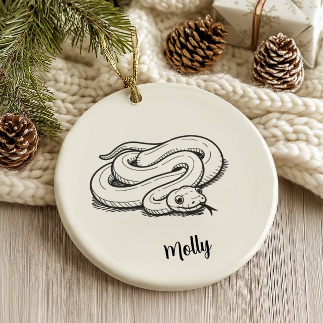 Personalized Pet Snake Christmas Ceramic Ornament (Creator Uploaded)