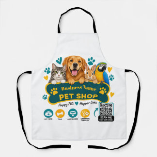 Personalized Pet Store Owner Apron with QR Code