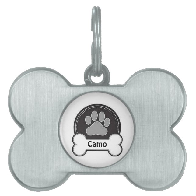 Personalized Pet Tag/Paw and Bone Tag (Front)