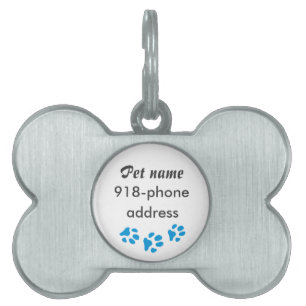 personalized pet tag with paw prints