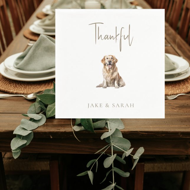 Personalized Pet Thanksgiving Cocktail Napkin (Creator Uploaded)