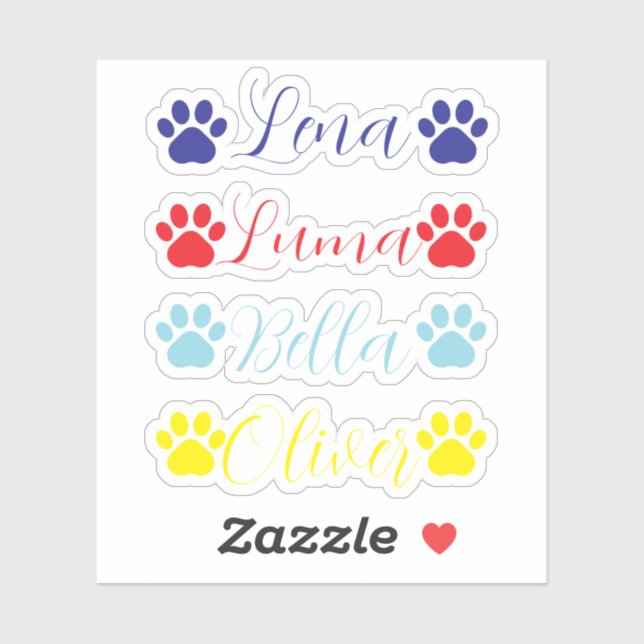 Personalized pet vinyl decal, pet name custom  (Sheet)