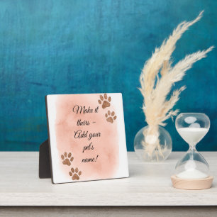 Personalized Pet Wall Art – Elegant Paw Print Desi Plaque