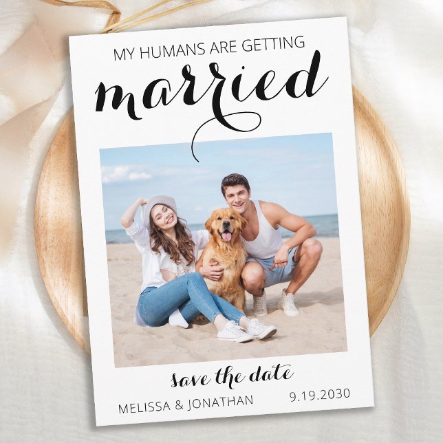 Personalized Pet Wedding Simple Dog Photo Save The Date (Creator Uploaded)