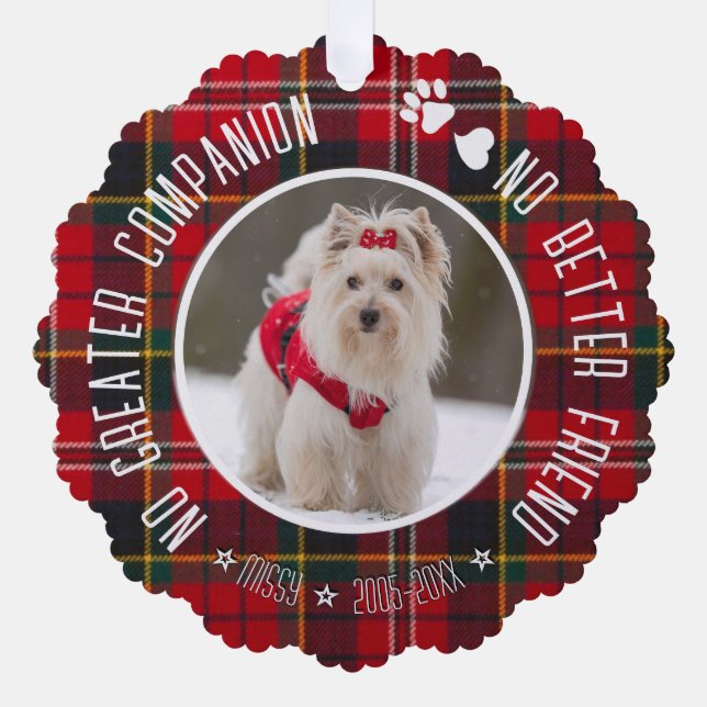 Personalized Pet Xmas Tree Memorial Ornament (Front)