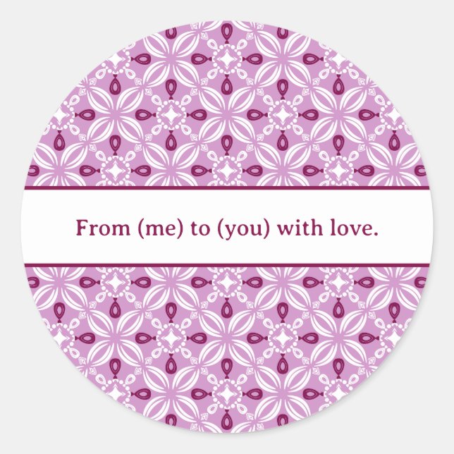 Personalized Petaline Stickers/Labels Sheet Classic Round Sticker (Front)