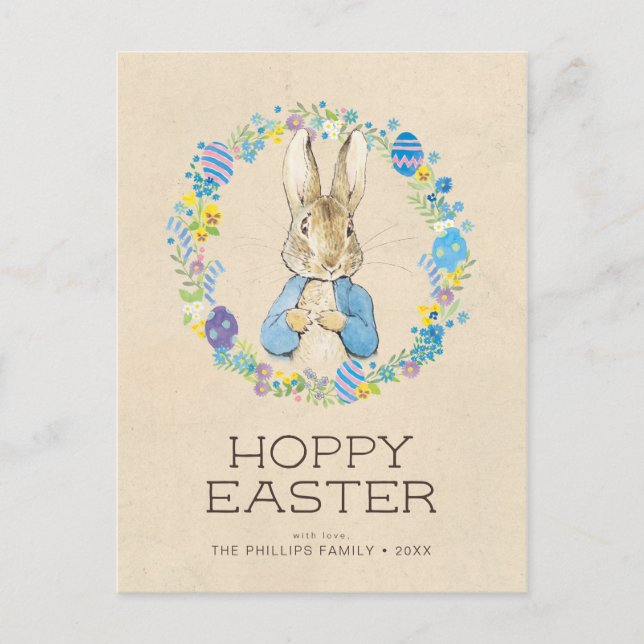Personalized Peter Rabbit | Hoppy Easter Holiday Postcard (Front)