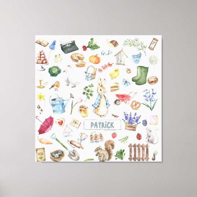 personalized peter the rabbit canvas print (Front)