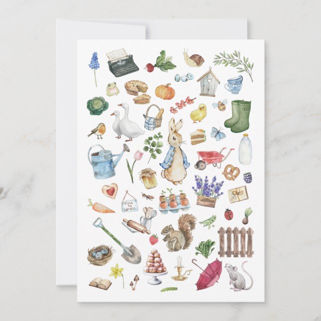 Personalized Peter the Rabbit Invite Card (Front)