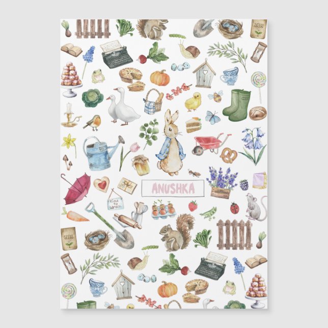 personalized peter the rabbit magnetic invitation (Front)