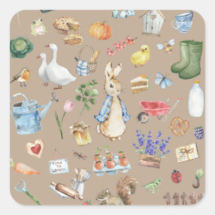 personalized peter the rabbit square sticker
