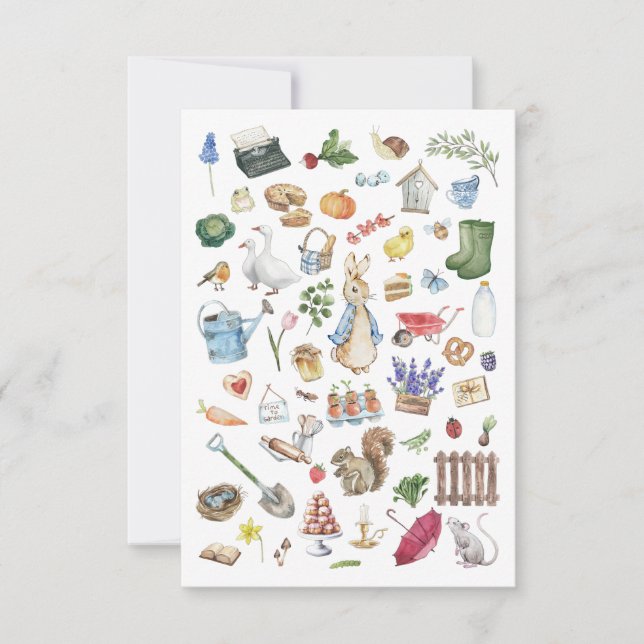 personalized peter the rabbit thank you card (Front)