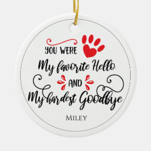 Personalized Pet's Name and Quote Memorial Ceramic Ornament