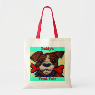 Personalized Pet's Name Dog Treat Bones Tote Bag