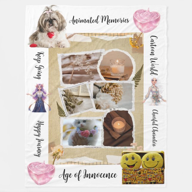 Personalized Pets & Quotes Design Fleece Blanket (Front)