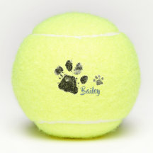 Personalized Pet's Tennis Ball with Paw Prints
